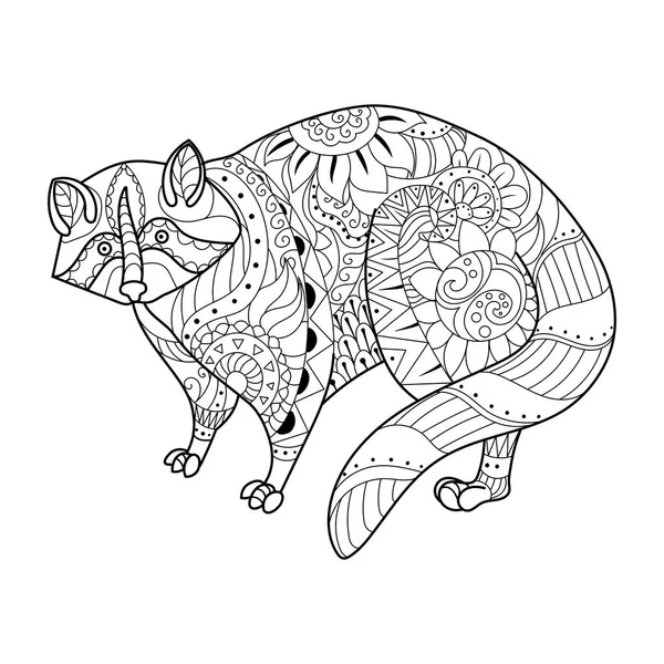 Mapache para colorear libro vector ilustración — Archivo Imágenes Vectoriales