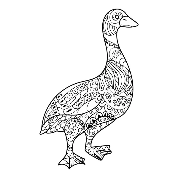 Goose coloring book vector illustration — Stock Vector