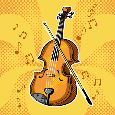 Keman müzik aleti vektör çizim