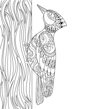 Kitap vektör Illustration boyama ağaçkakan