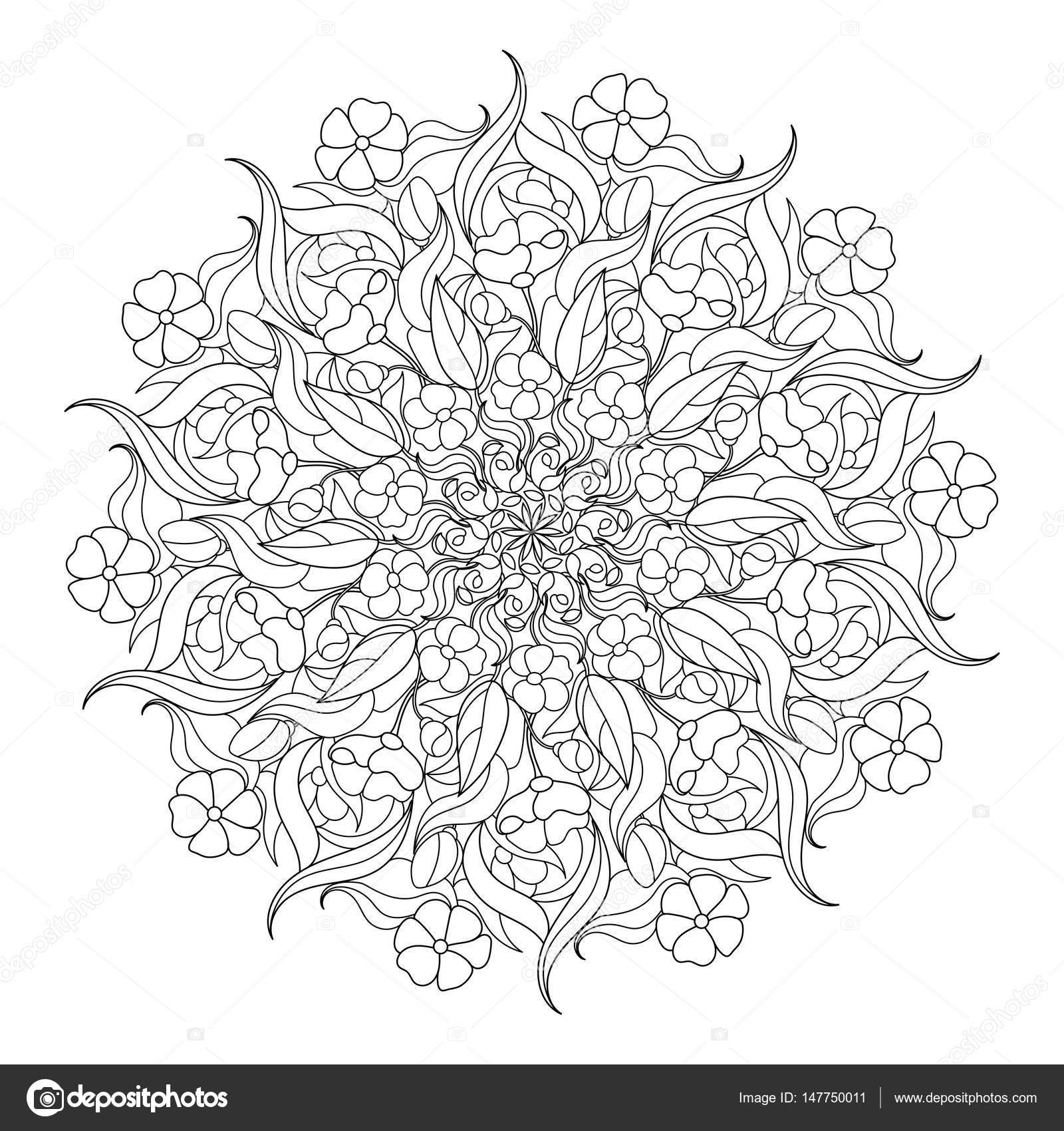 Libro da colorare Mandala Bianco e nero pizzo modello illustrazione vettoriale — Vettoriali di AlexanderPokusay