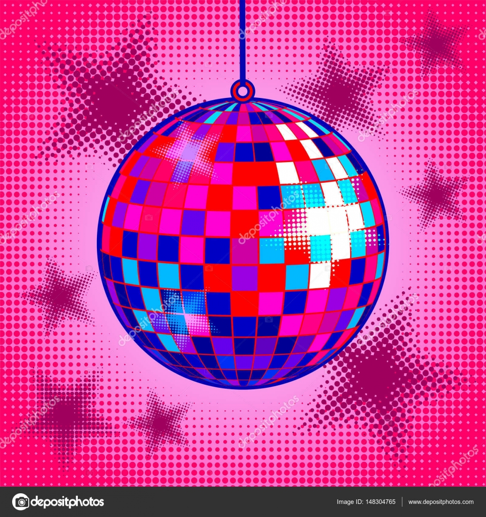 Discokugel Comic Buch Stil Vektor Illustration