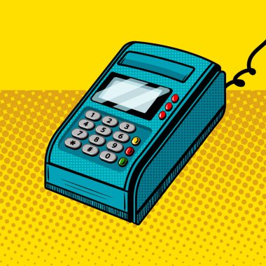 Ödeme terminal çizgi roman stil vektör