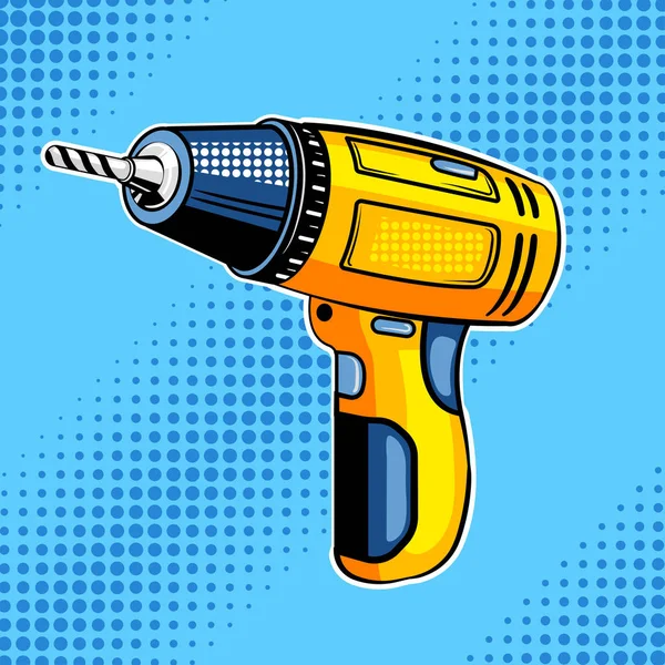 Tornillo pistola cómic estilo vector ilustración — Archivo Imágenes Vectoriales