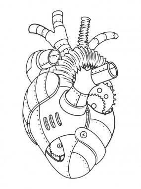 Metal kalp kitap vektör Illustration boyama