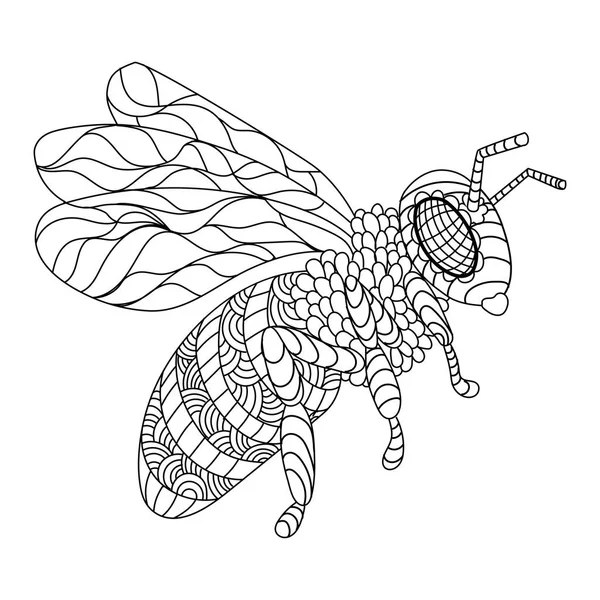 Bee coloring book vector illustration — Stock Vector