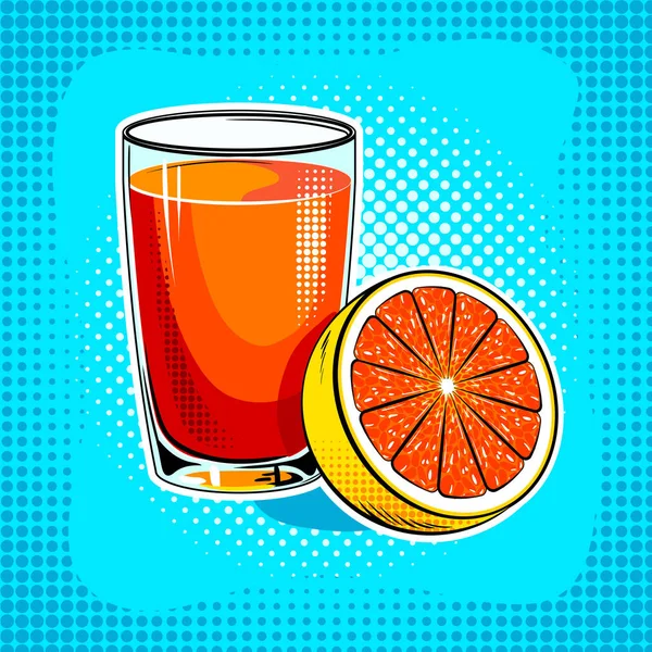 Fresh juice pop art vector illustration — Stock Vector