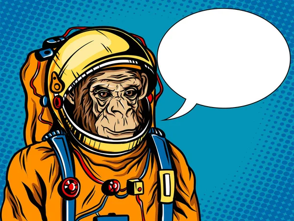 Астронавт мавпа космічний костюм поп-арт вектор — стоковий вектор