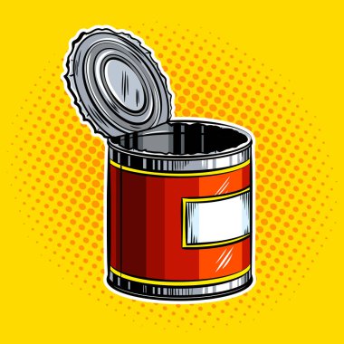 Açık tincan pop art vektör çizim