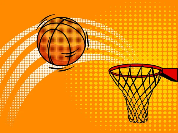 Basket ball pop-art stijl vectorillustratie — Stockvector