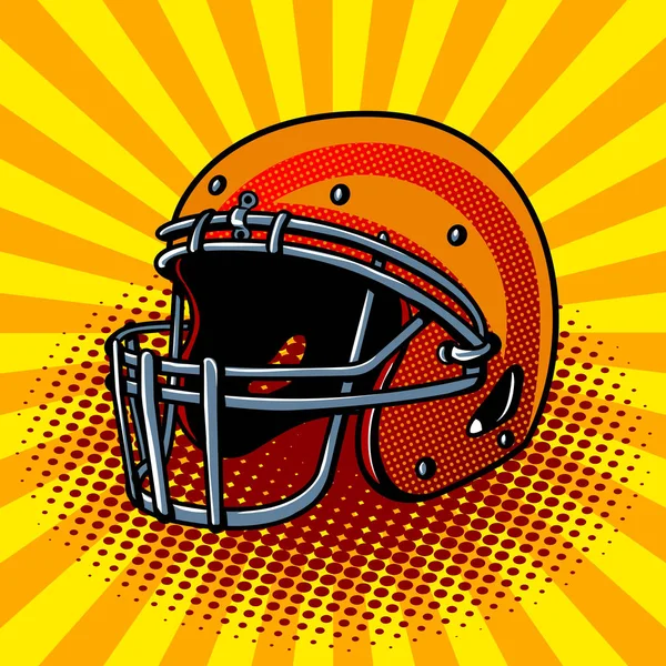 Futebol capacete pop arte estilo vetor ilustração — Vetor de Stock