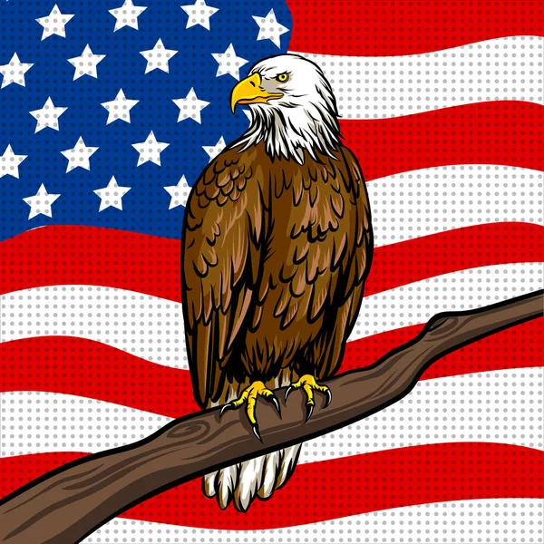 Illustration vectorielle de style pop art aigle américain — Image vectorielle