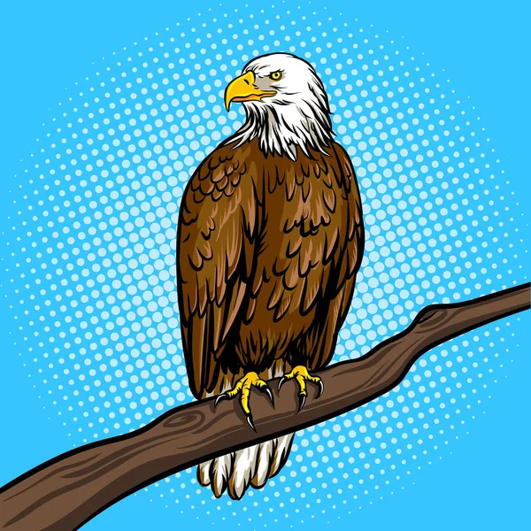 Eagle pássaro pop arte estilo vetor ilustração — Vetor de Stock