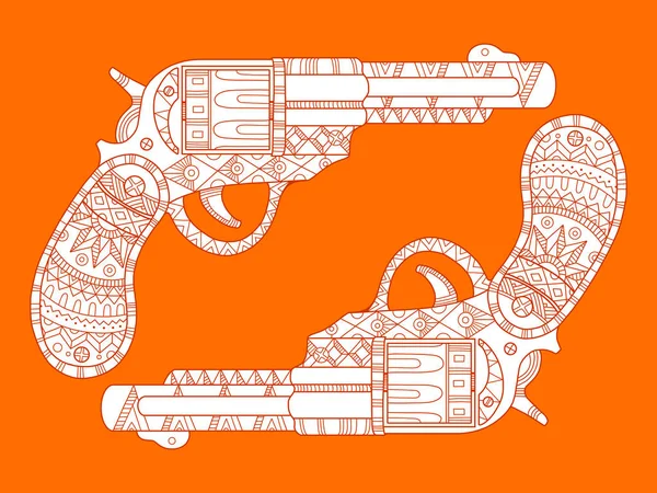 Pistola revólver vector de moda ilustración — Vector de stock