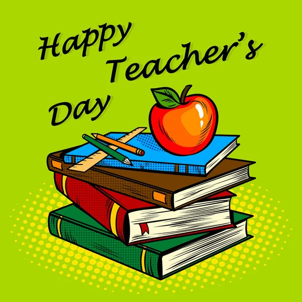 Teachers day card pop art vector illustration