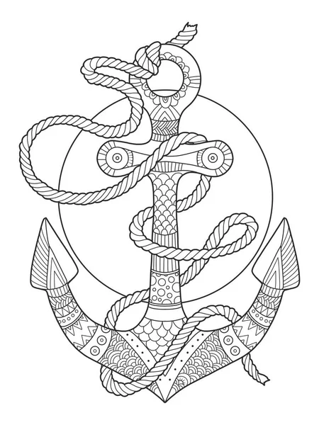 Çapa ve ip kitap vektör Illustration boyama