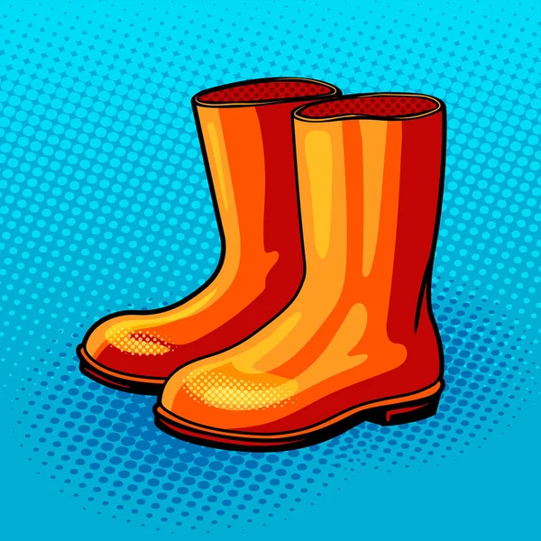 Botas de borracha pop arte estilo vetor ilustração — Vetor de Stock