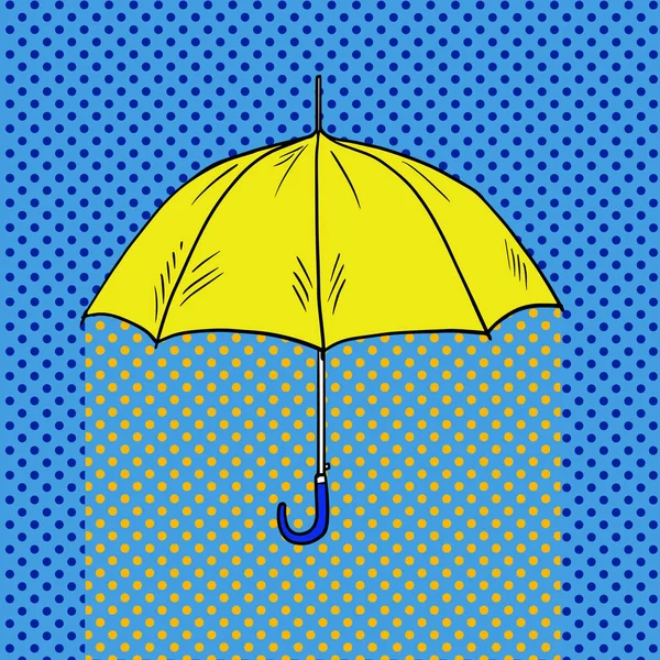 Paraguas pop arte estilo vector ilustración — Archivo Imágenes Vectoriales