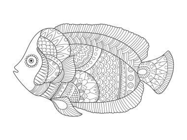 Melek balığı kitap vektör Illustration boyama