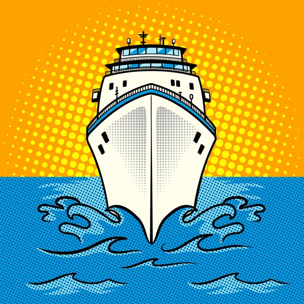 Kreuzfahrtschiff Pop Art Vektor — Stockvektor