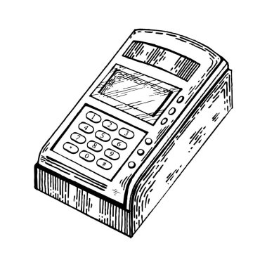 Ödeme terminal oyma stil vektör