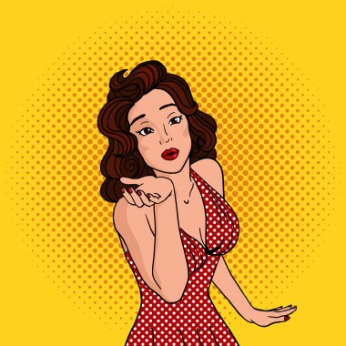 Hava öpücük pop sanat stil vektör çizim