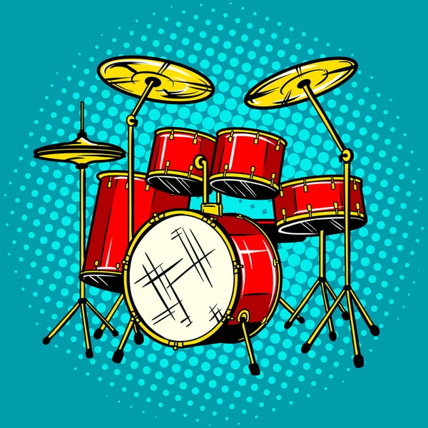 Conjunto de tambor instrumento musical vector ilustración — Archivo Imágenes Vectoriales