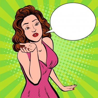 Hava öpücük pop sanat stil vektör çizim