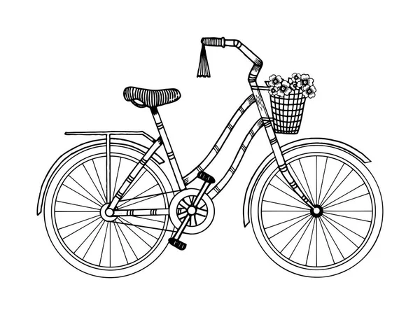 Bicicleta gravura estilo vetor ilustração — Vetor de Stock