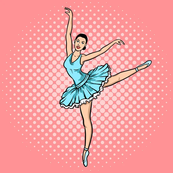 Ballet danser pop-art stijl vectorillustratie — Stockvector