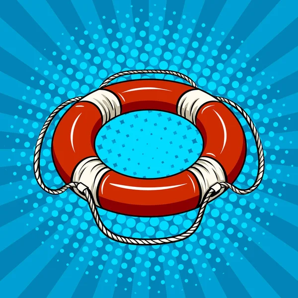 Su pop sanat vektör üzerinde kırmızı hayat şamandıra