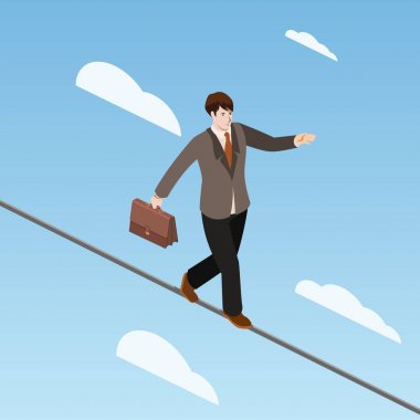 İp izometrik vektör Dengeleme işadamı