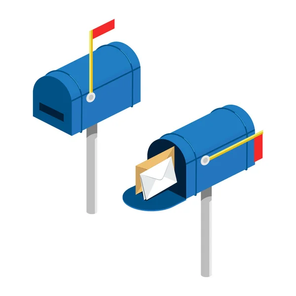 Изометрическая векторная иллюстрация почтового ящика — стоковый вектор