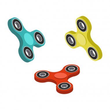 Spinner oyuncak izometrik vektör çizim