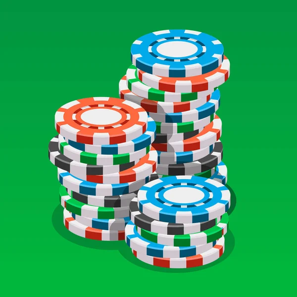 Ilustração isométrica do vetor do token do casino — Vetor de Stock