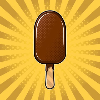 Dondurma sopa pop art vektör çizim