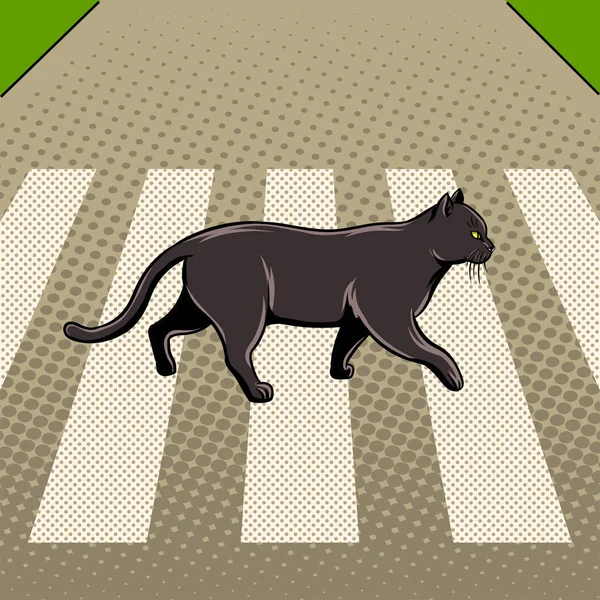 Kara kedi yol pop sanat vektör haçlar