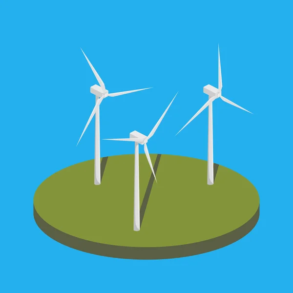 風力発電等尺性ベクトル図 — ストックベクタ