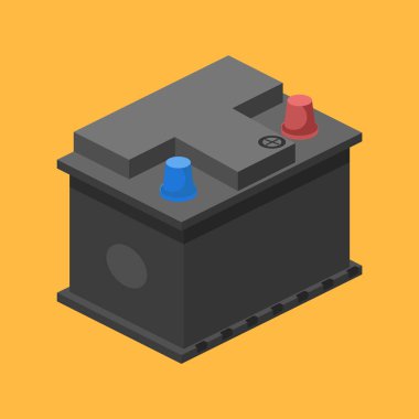 Araba pil izometrik vektör çizim