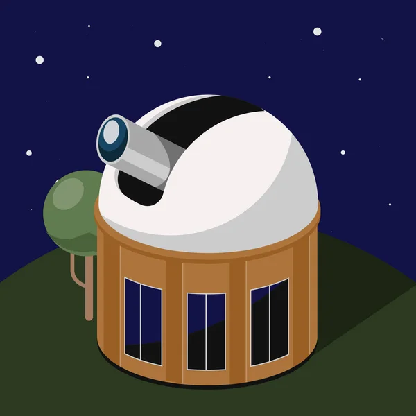 Tudományos space observatory izometrikus vector — Stock Vector
