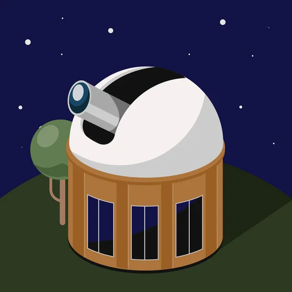 Observatorio científico espacial vector isométrico — Vector de stock