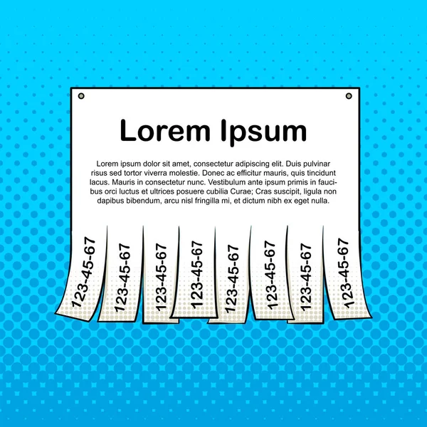 Паперова реклама на стіні вектор стилю поп-арту — стоковий вектор
