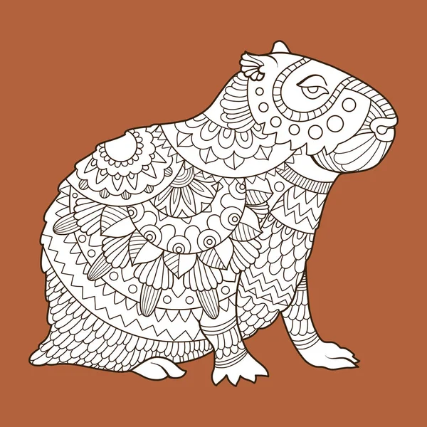 Ilustrasi vektor mode Capybara - Stok Vektor