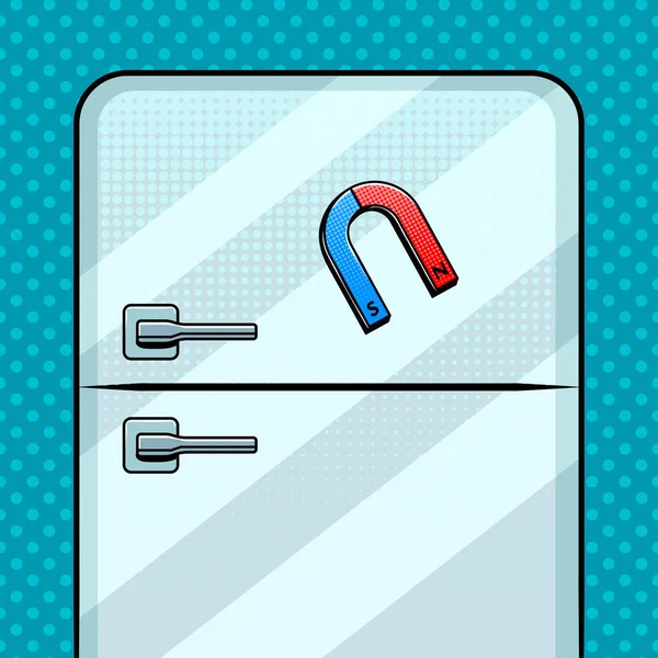 Magnet na lednici pop art vektorové ilustrace — Stockový vektor