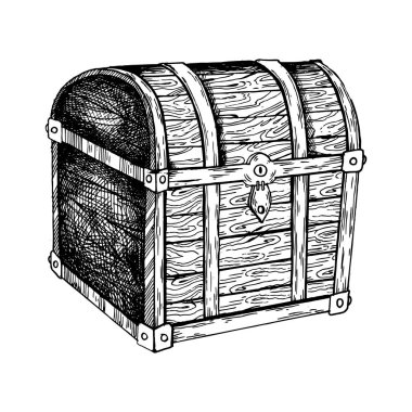 Vintage göğüs oyma vektör çizim