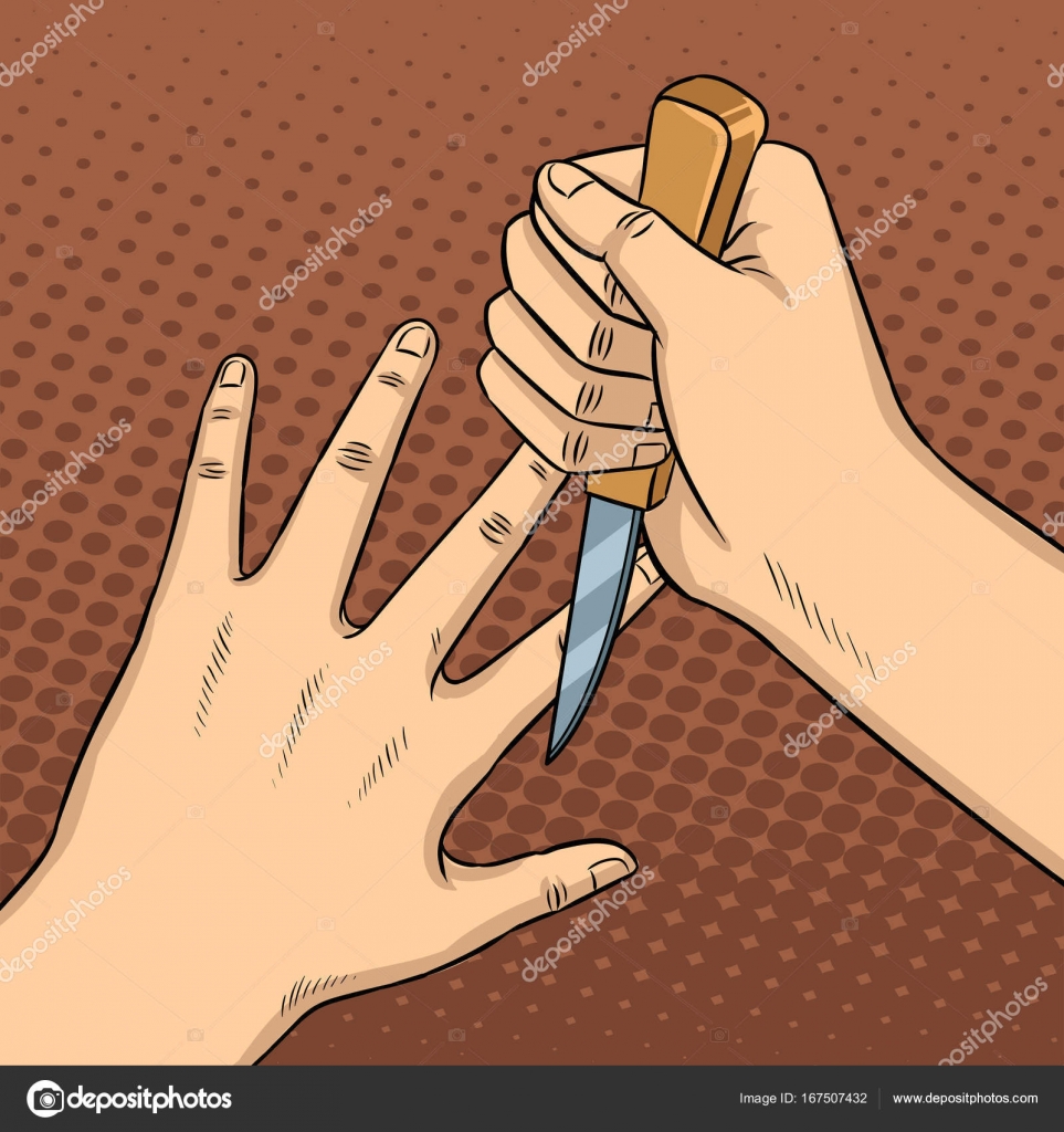 Knife game between fingers pop art vector Stock Vector Image by ©AlexanderPokusay 167507432