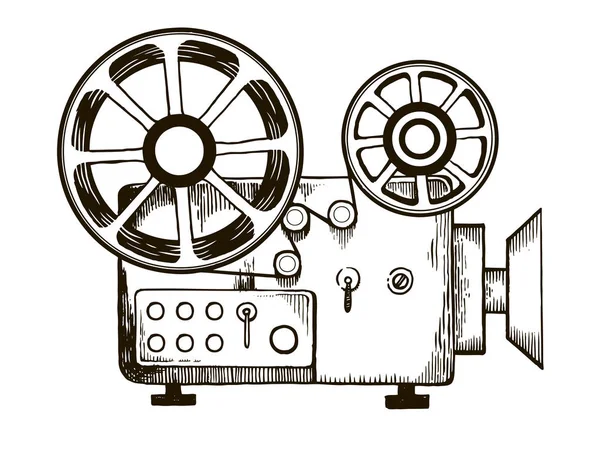 Vektör çizim oyma eski film projektör