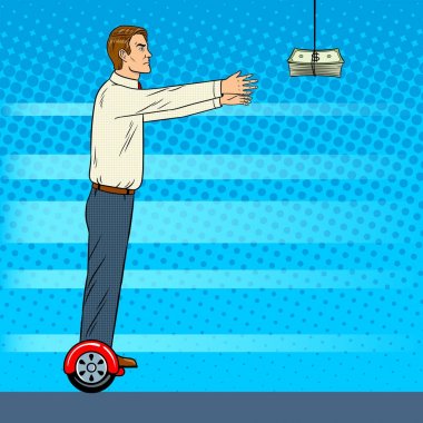 Adam gyroboard chase para pop sanat vektör