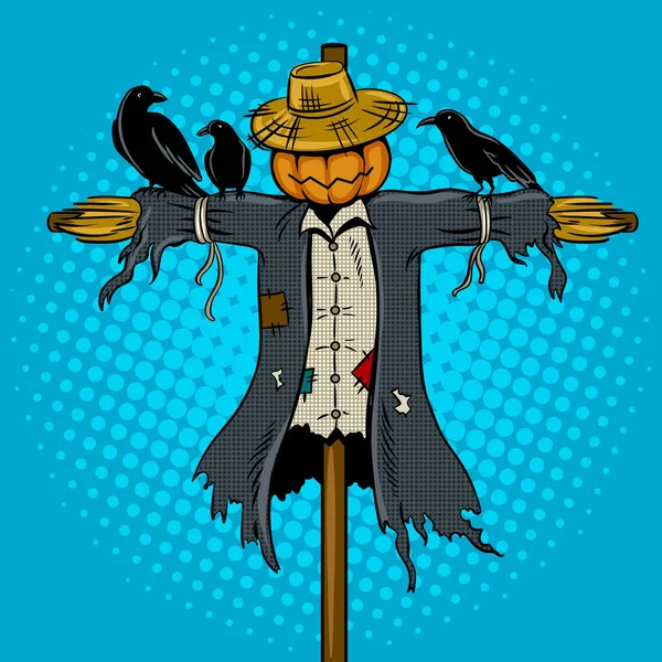 Scarecrow pop art vector illustration — Stock Vector