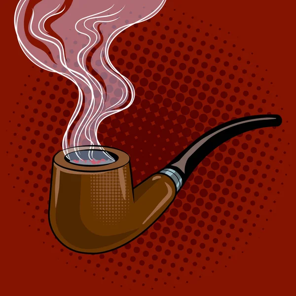 Smoking pipe pop art vector illustration — Stock Vector